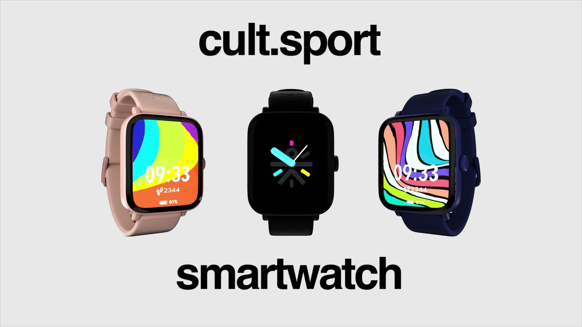 Stylized product frame from cult.sport smartwatch video created by Meanwhile